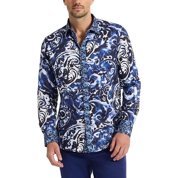 Chemise Homme Robert Graham Manches Longues - Taille M - Coton Violet - Occasion TB état