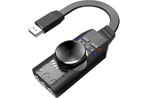 Ktoyols USB External Sound Card Virtual 7.1 Channel Sound Card Adapter Plug and Play with Headphone Microphone Jacks Volume C