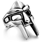 Yumikoo DOOM Mask Ring for Men Gladiator Style Titanium Stainless Steel Ring
