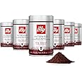 illy Ground Coffee Moka - 100% Arabica Flavored Coffee Ground - Rich Aromatic Coffee Grounds Profile – Intenso Dark Roast – Warm Notes of Cocoa & Dried Fruit - No Preservatives – 8.8 Ounce, 6 Pack