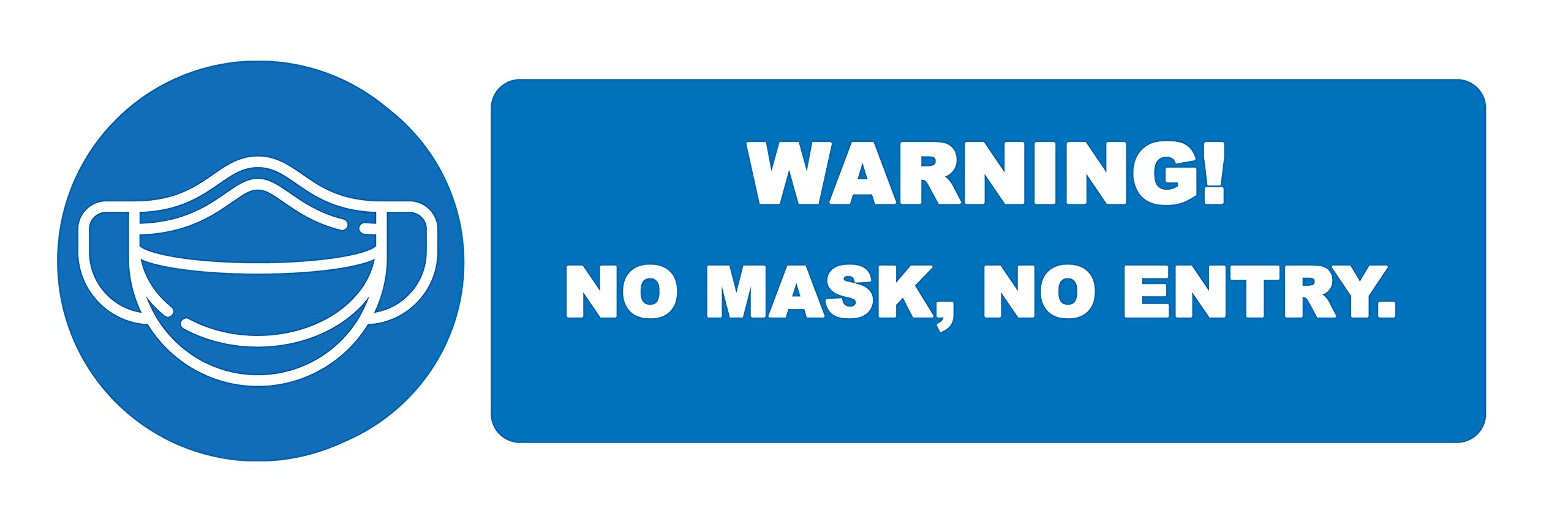 4 x warning no face cover no entry - social distancing vertical safety sign self adhesive vinyl weather proof label sticker - 225mm x 106mm - (M12)