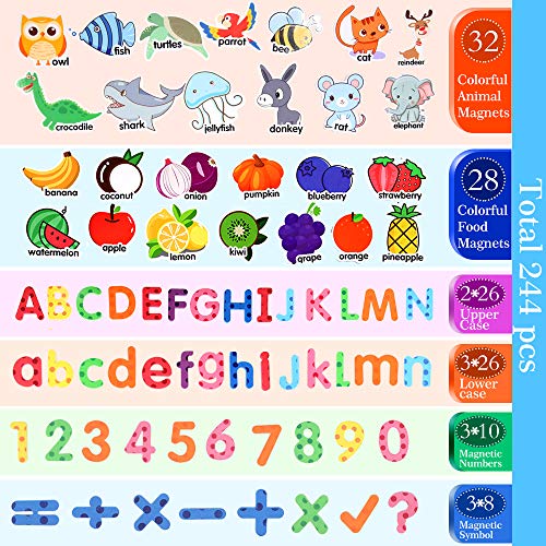 image for Soyee 244pcs Magnetic Letters and Numbers, Fridge Magnets for Refriger