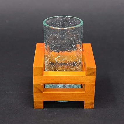 Amazon Co Jp Manja Gct 0212 在庫処分 チークウッド バリガラス フラワーベース 一輪挿し バリ雑貨 エスニック アジアンテイスト 花瓶 花器 アロマ スティック キャンドル スタンド ガラス細工 置き物 ディスプレイ ホーム キッチン