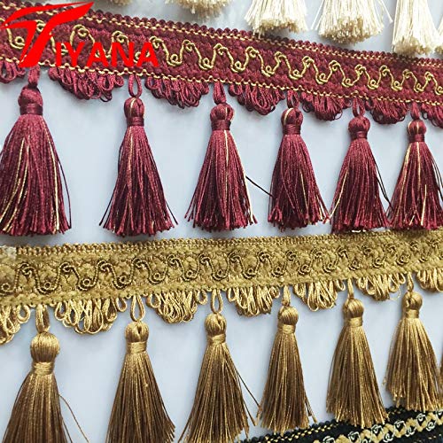 Isali 14m/lot Europe Luxury Curtain lace Accessories for Home Curtain lace Curtain Materials Tassel Jewelry Curtain Trims #20 - (Color: Color 7) - Thumbnail 2