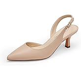 DREAM PAIRS Women's Kitten Heels Slingback Closed Pointed Toe Low Pumps Shoes Women Party Wedding Sexy Casual Dress Shoes