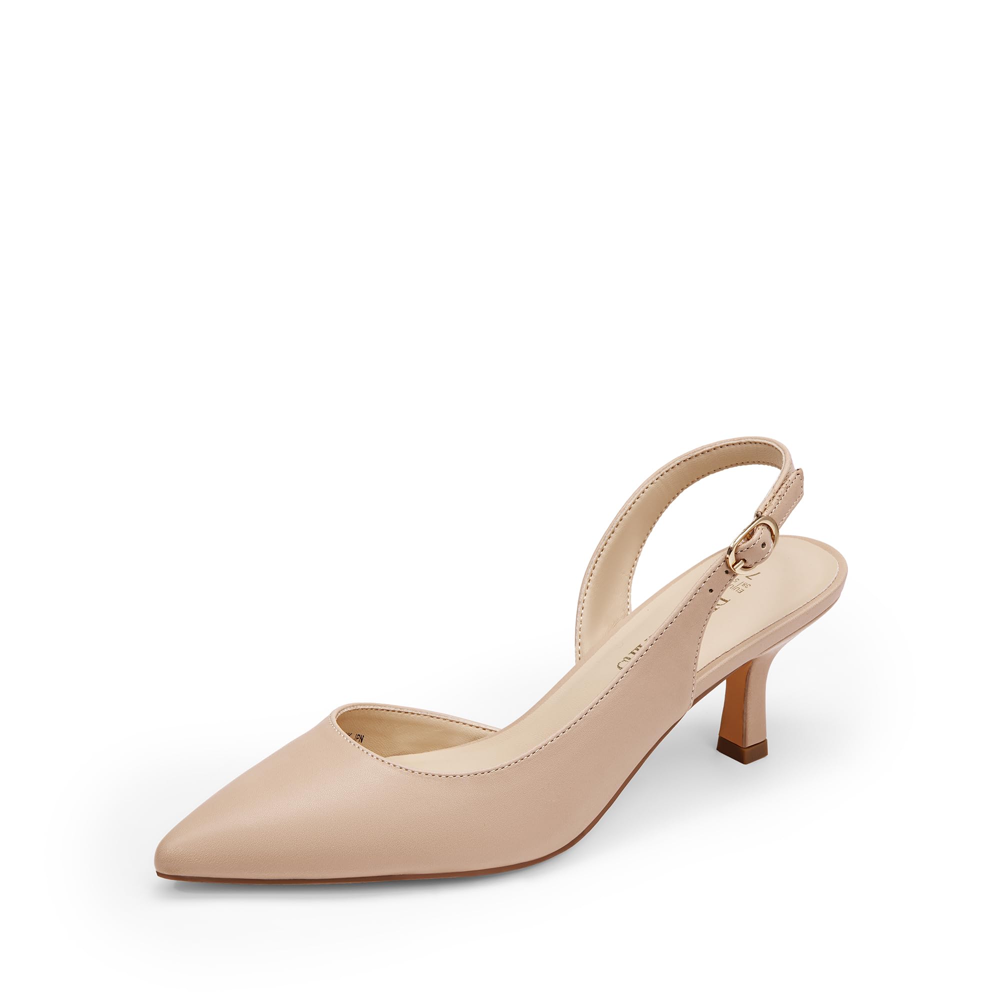 Photo 1 of DREAM PAIRS Women's Kitten Heels Slingback Closed Pointed Toe Low Pumps Shoes Women Party Wedding Sexy Casual Dress Shoes,Size 7,Nude-Pu,SDPU2454W