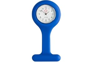 TRIXES Nurses Navy Blue Gel Silicone Plastic Pocket Brooch Fob Watch