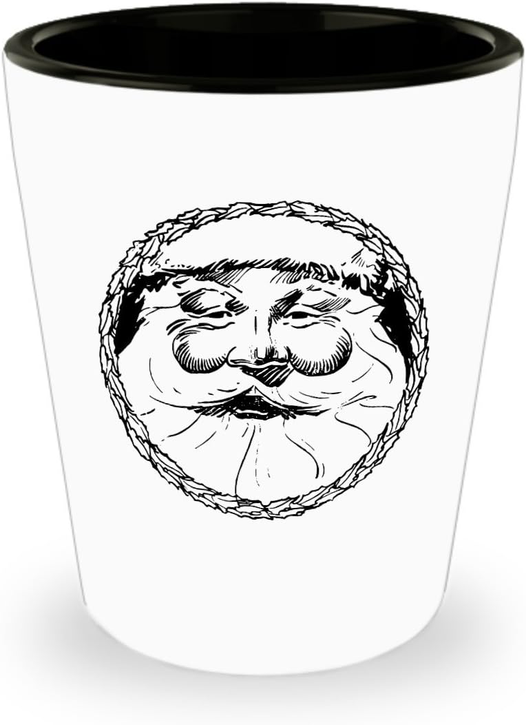 Amazon Com Shot Glass Black White Santa Shot Glasses