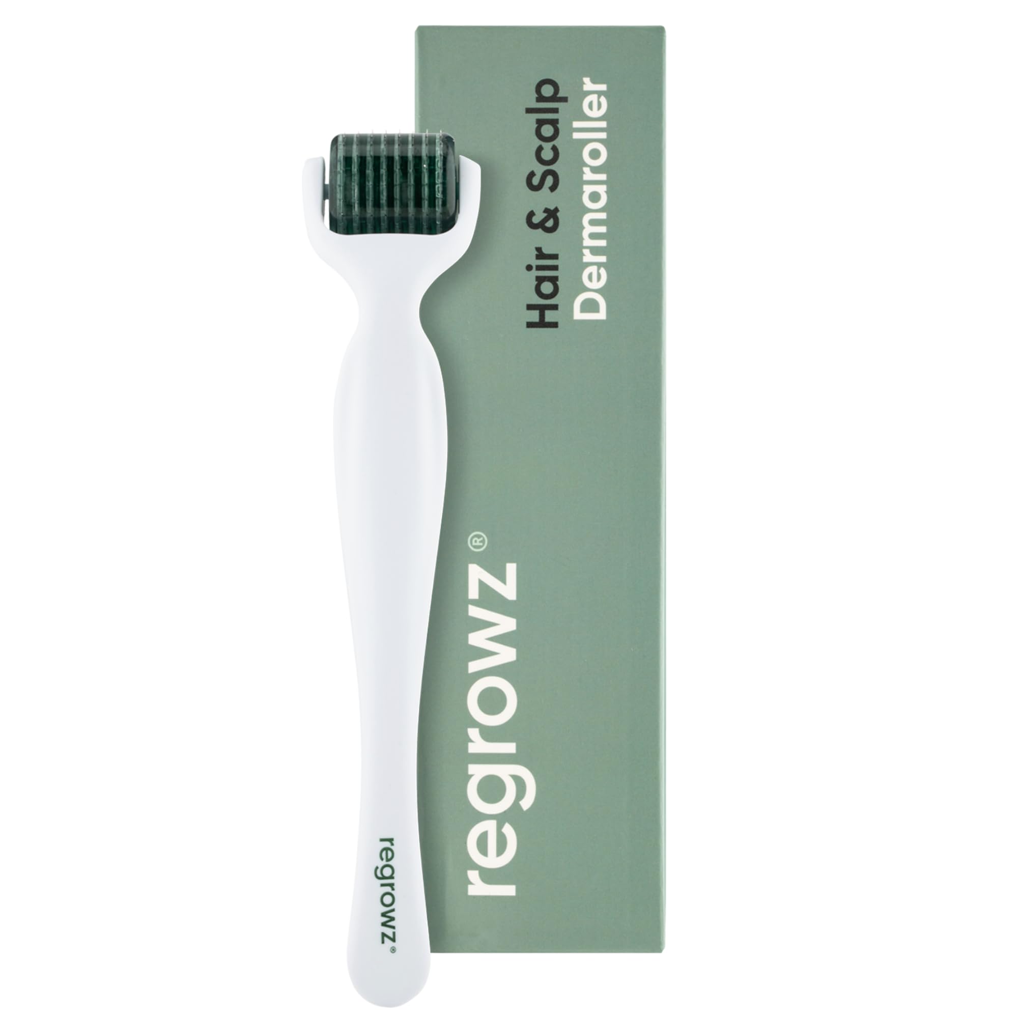 Regrowz Derma Roller 0.5mm Titanium Microneedle Tool for Hair Growth, Beard Growth & Scalp Care – 192x Needle Dermaroller for Men and Women