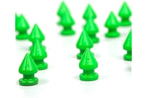 RUBYCA 12MM 100 Sets Metal Tree Spikes and Studs Metallic Screw-Back for DIY Punk Leather-craft Green