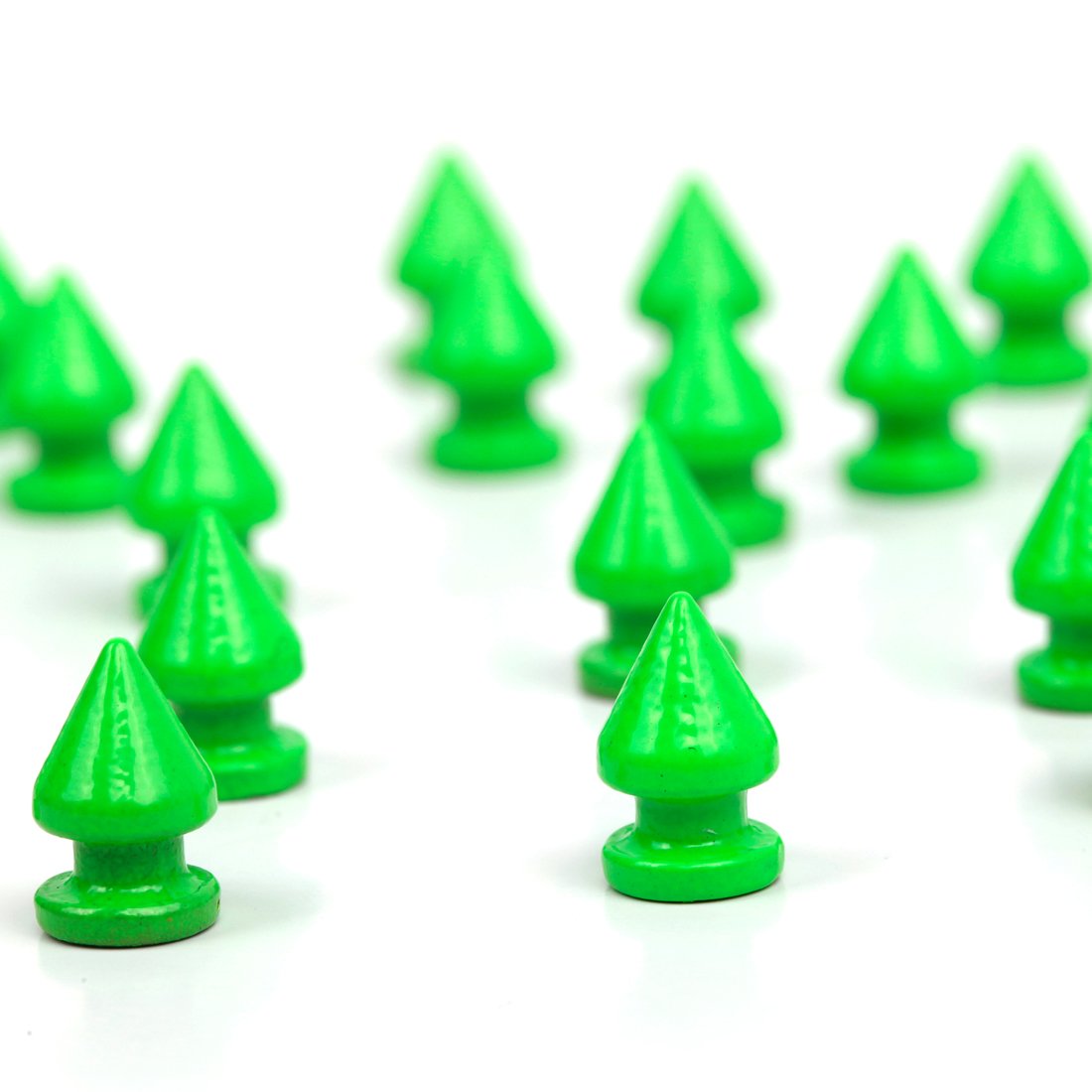 RUBYCA 12MM 500 Sets Metal Tree Spikes and Studs Metallic Screw-Back for DIY Punk Leather-craft Green