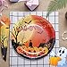Gatherfun Halloween Party Supplies Spooky Pumpkin Disposable Paper Plates Napkins Cups with Waterproof plastic Tablecloth for Spooky Halloween Party Decorations Serve 25
