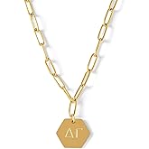 Sorority Shop Delta Gamma Paperclip Necklace — DG 18K Gold Plated Sorority Gifts Necklace, Long-Lasting Delta Gamma Gifts for Women