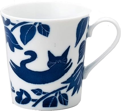 Amazon Co Jp Coco A ココア 食器 マグカップ 吉濱あさこ 猫部 染付け フェリシモ 和食器 夢ごこち ホーム キッチン