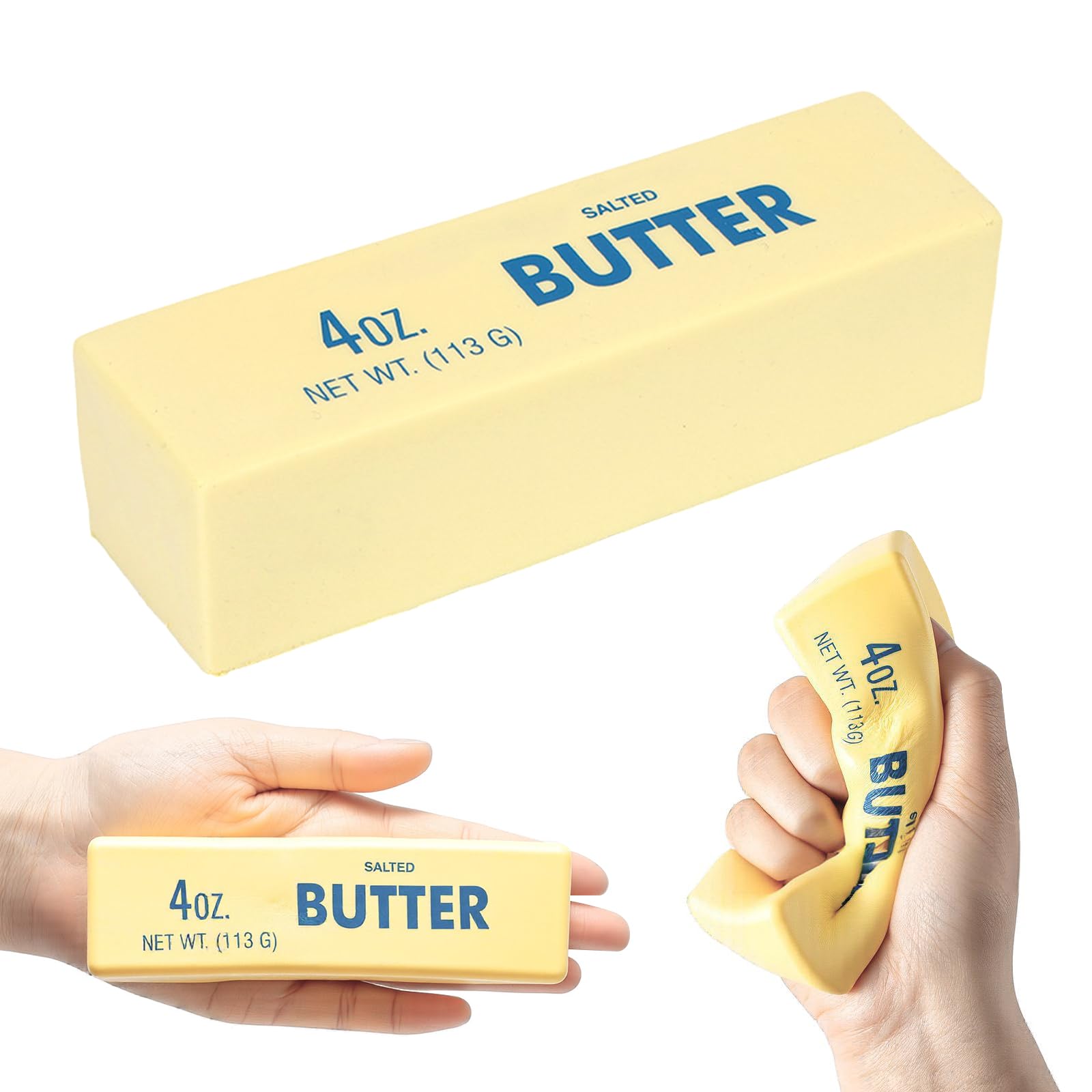 Squeeze Butter Toy ,Butter Stick Squishy Stress Toy,Slow Rebound Cute Butter Squeeze Stress Balls,5.5 x 1.4 inch Stress Relief Sensory Toys for Adults,Funny-Themed Office Decor (1PCS)