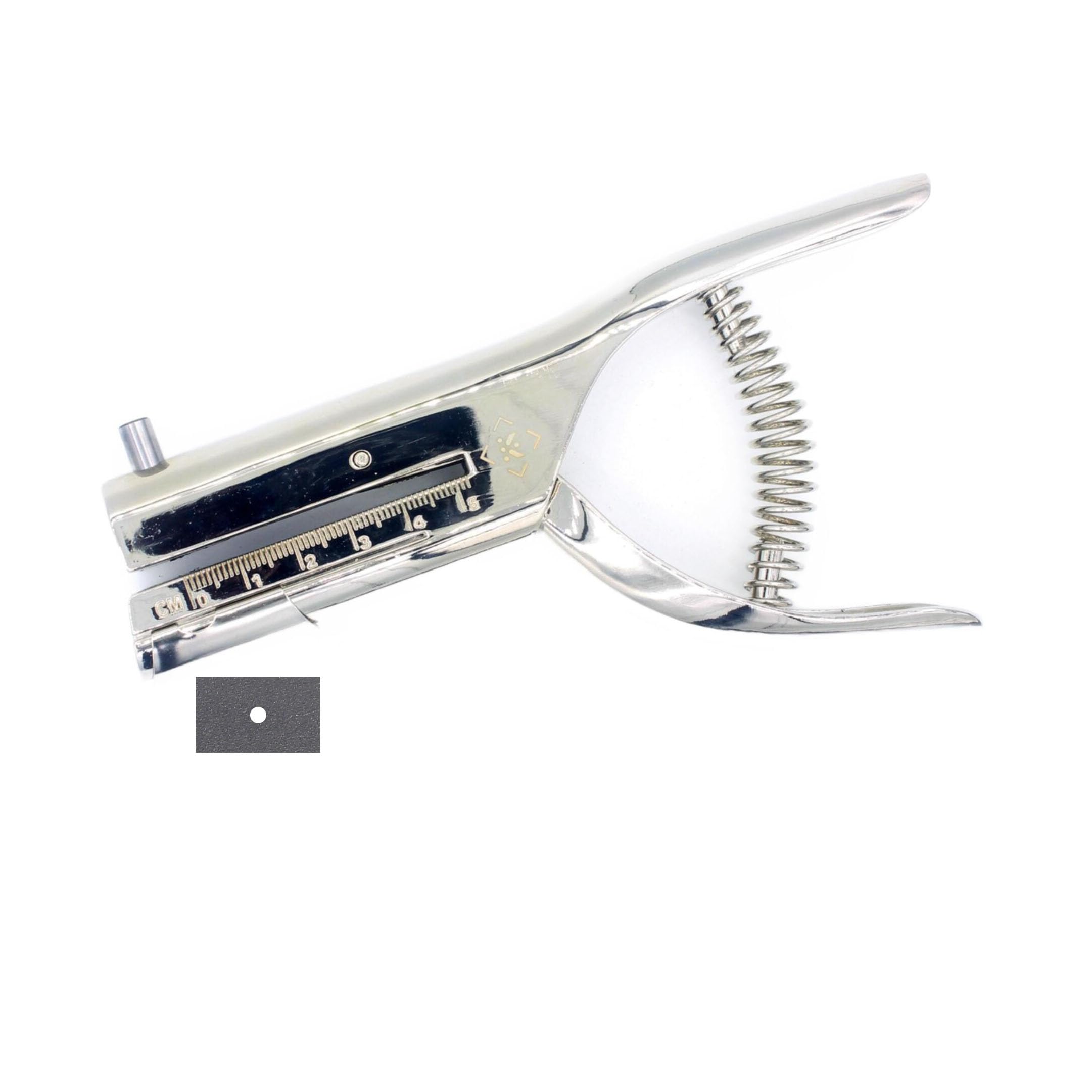 Kucaa 2-inch Reach 1/8 inch 3mm Deep Throat Heavy Duty Hand Held Single Hole Punch for PVC Cards ID Cards Badge Photos (3mm-Large)