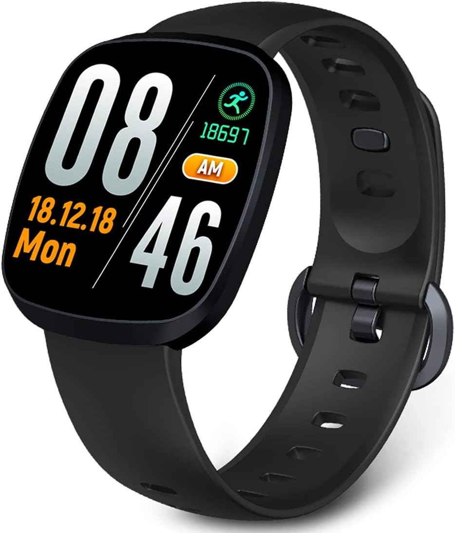 Smart Watch, Vogue Thin and Light Fitness Tracker, Blood Pressure / Heart Rate / Sleep Monitor Sport Wristband for Men, Women and Kids, Black