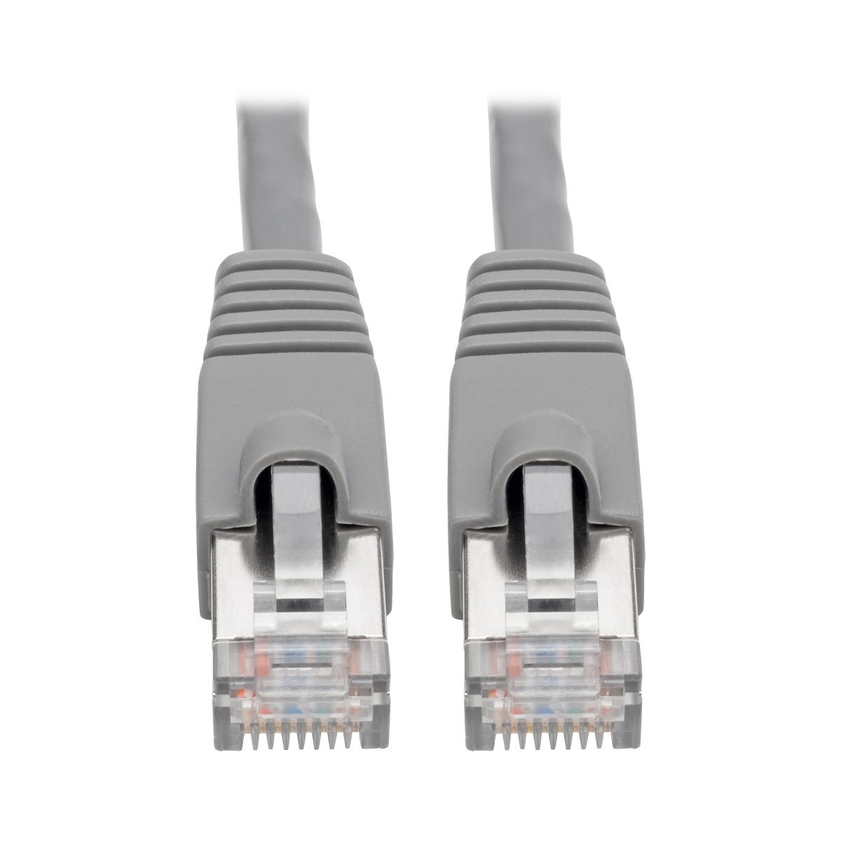 TRIPP LITE Cat6a Snagless Shielded STP Network Patch Cable 10G Certified, PoE, Gray, RJ45 M/M 1' (N262-001-GY)