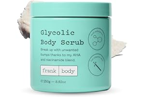 frank body Glycolic Acid Body Scrub | Fights KP & Breakouts, Spots & Tighten Pores | Reduces Acne with Niacinamide & Soothes with Witch Hazel | Glycolic Acid & Pumice | 8.82 oz | Pack of 1