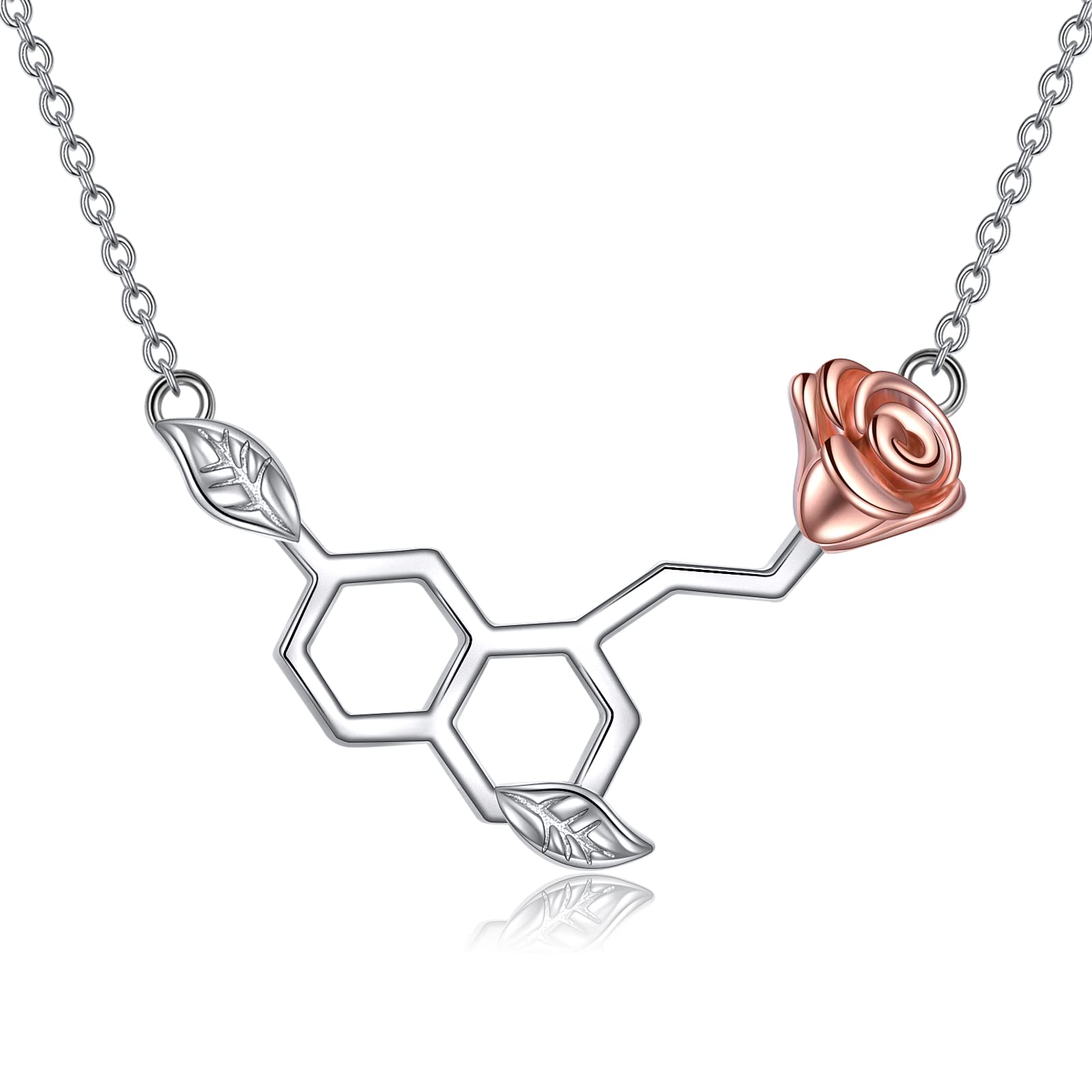 VONALA Happiness Serotonin Molecule Necklace Happy Serotonin Science Jewellery For Women Teacher Chemistry Students Gifts