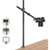 SMALLRIG Camera Desk Mount, Overhead Camera Arm Stand for Desk | with 360&deg; Ball Head, Adjustable Height, 1/4"-20 Screw and 3/8"-16 Hole for DSLR Cameras, Phones, LED Lights, Microphones