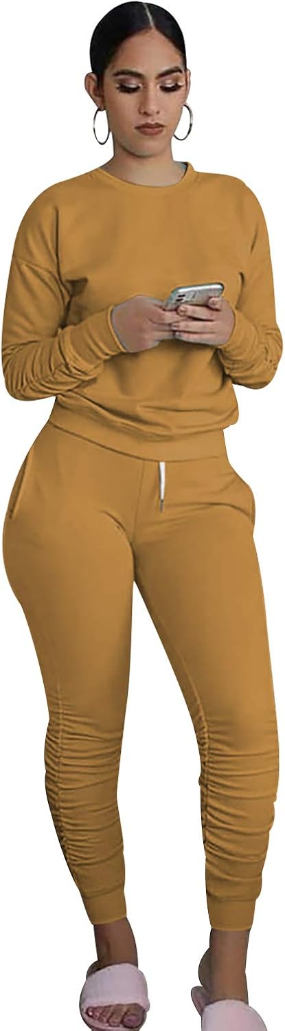 Traj De Dos Piezas Para Mujer Chándal De Manga Larga Sudaderas Con