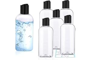 Kitchen GIMS Clear Plastic Empty Squeeze Bottles with Disc Top Caps 6 Pack 4 oz Travel Bottles TSA Approved Leak Proof Plastic Travel Bottles for Shampoo, Conditioner & Lotion