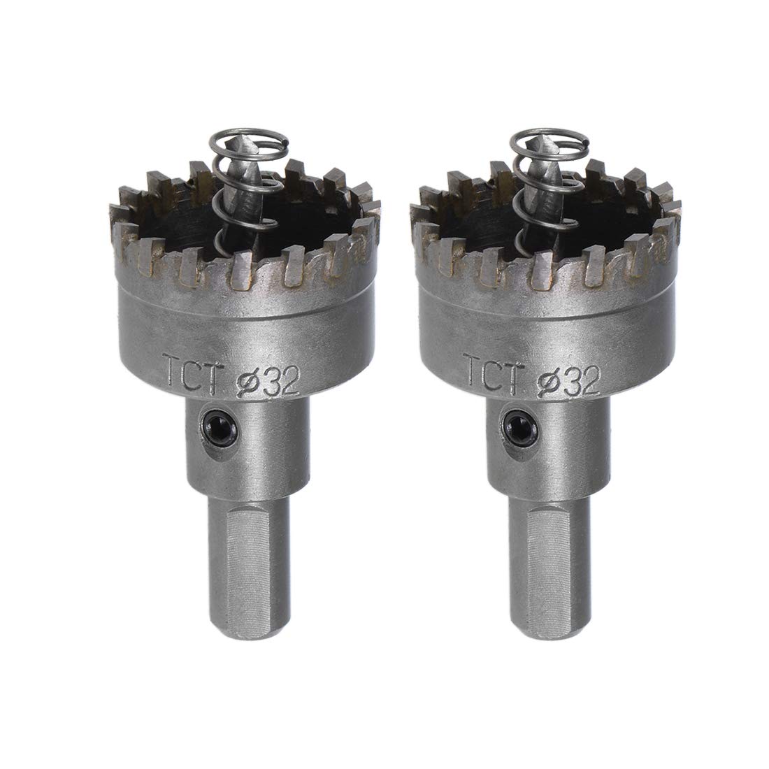 sourcing map 32mm Carbide Hole Cutter, Hole Saws for Stainless Steel Sheet Metal, High Density Carbide Tooth, 2pcs