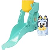 Bluey's Water Slide Bath Toy Playset by TOMY Toomies | Includes Bluey Figure, Clip-On Bucket, Suction Cup, Interactive Toddler Bath Toy, Water Play Fun, Ages 18 Months+