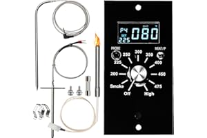 SQUIRREL WOOD ARTWARE Upgrade Digital Thermostat Control Board Replacement Parts Kit for Pit Boss Pellet Grill Smokers PB700,340,440,820, Include Grill Controller, Meat Probe, Temperure Sensor Probe and Igniter Hot Rod