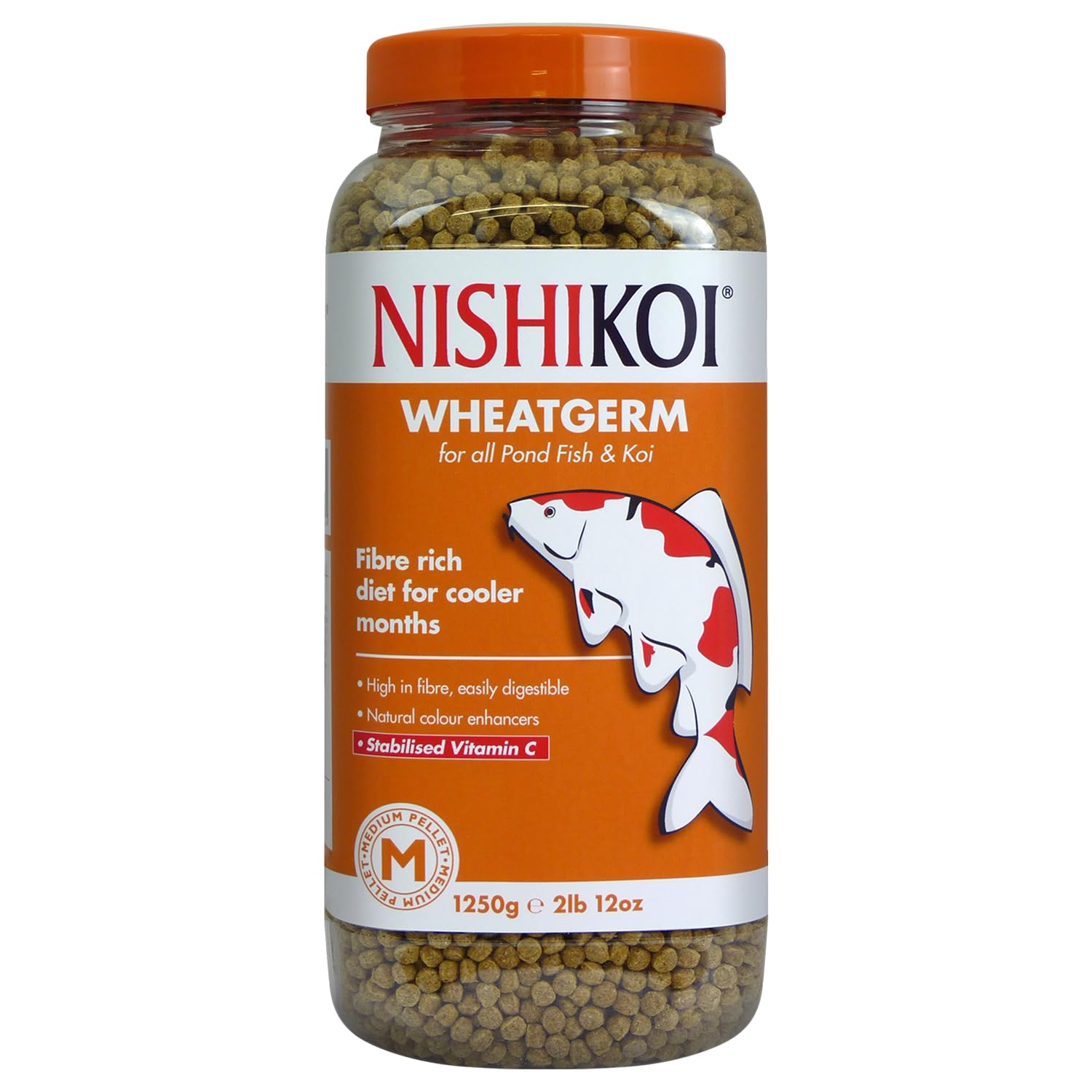 Nishikoi Wheatgerm Complete Food for Koi and Pond Fish - Medium Pellets - 1250g