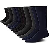 Van Heusen Mens Dress Socks - 14 Pack Soft Stretch Moisture Wicking Crew Socks for Men for Everyday Office Work Wear