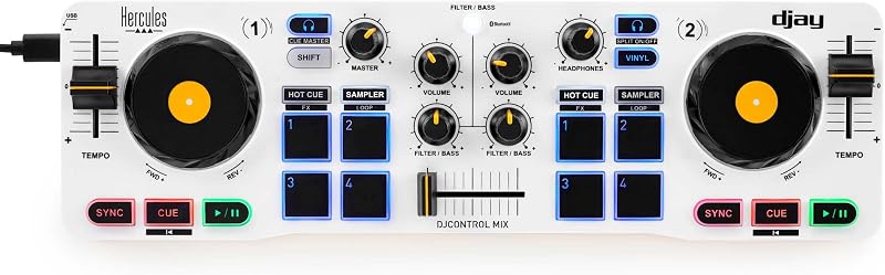 Hercules DJControl Mix Compact DJ Controller Built-In Soundcard DJUCED Software