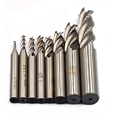 8Pcs End Mill Bits HSS CNC End Mill Cutter Drill Bits for Wood, Aluminum, Steel, Titanium, Straight 4 Flute Mill Bit Set 1/16