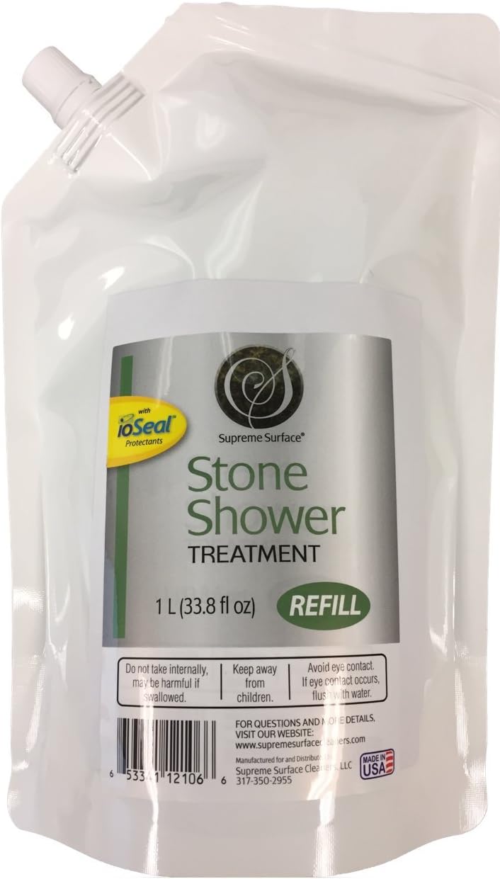 Supreme Surface Stone Shower Cleaner and Conditioning Treatmentt (1 Liter (33.8 fl oz)) Refill Buddy