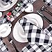 Grancens 100% Cotton Buffalo Plaid Check Cloth Napkin Set of 6 for Thanksgiving, Christmas, Family Dinner or Gathering, Party, Picnic, Buffet, Wedding (17x17, Black & White)