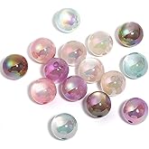 Cat Eye Christmas Beads ARTISAMILY 20pcs 16mm Bubblegum Chunky Beads for Pen Rainbow Round Crystal Colorful Resin Loose Spacer Bead for Bracelet Cat's Eye Decorative Bead for Jewelry Making
