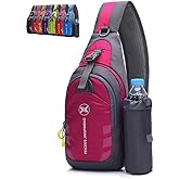 Peicees Chest Crossbody Sling Backpack Bag Travel Bike Gym Daypack for Women Men