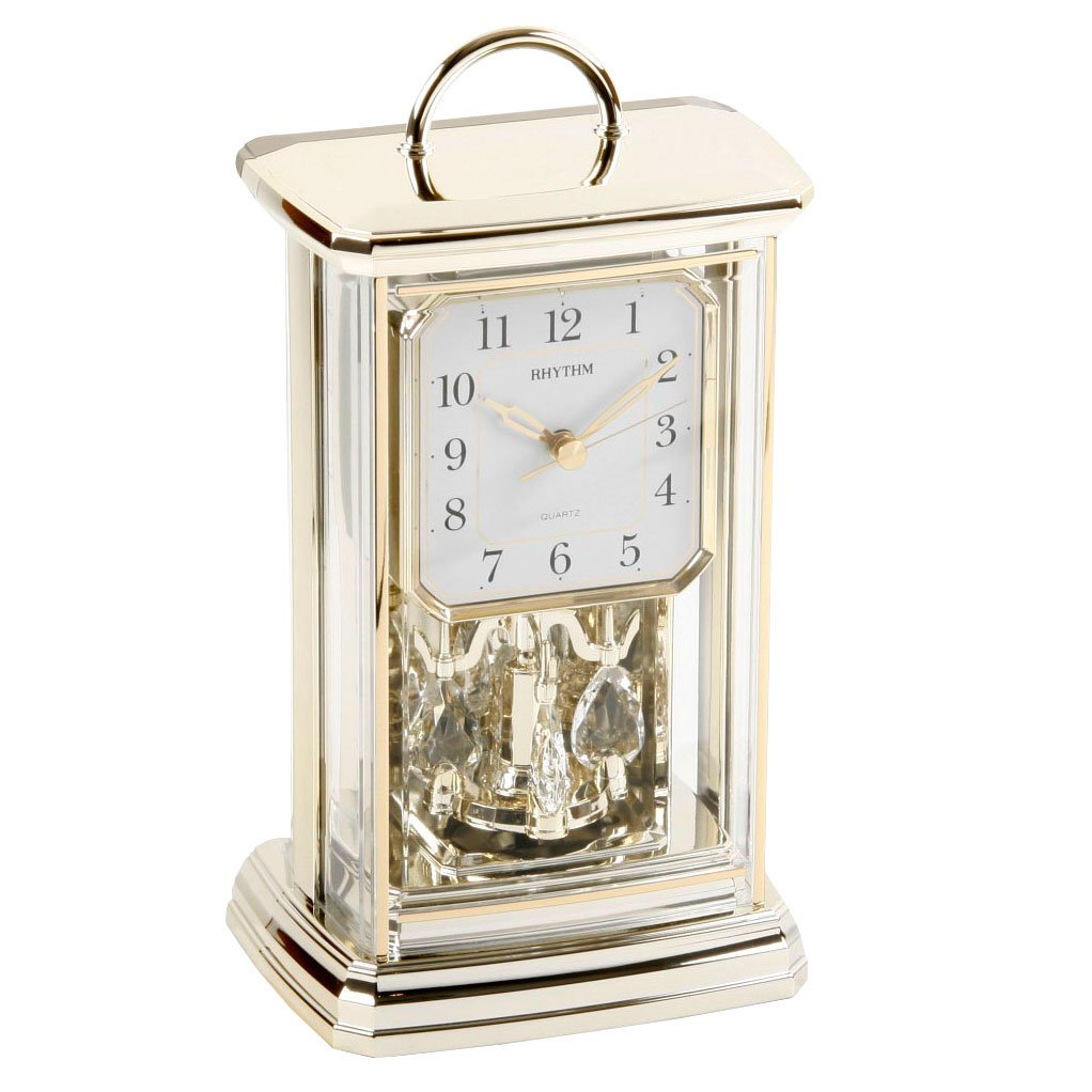RHYTHM Modern Anniversary Mantel Clock with Rotating Pendulum