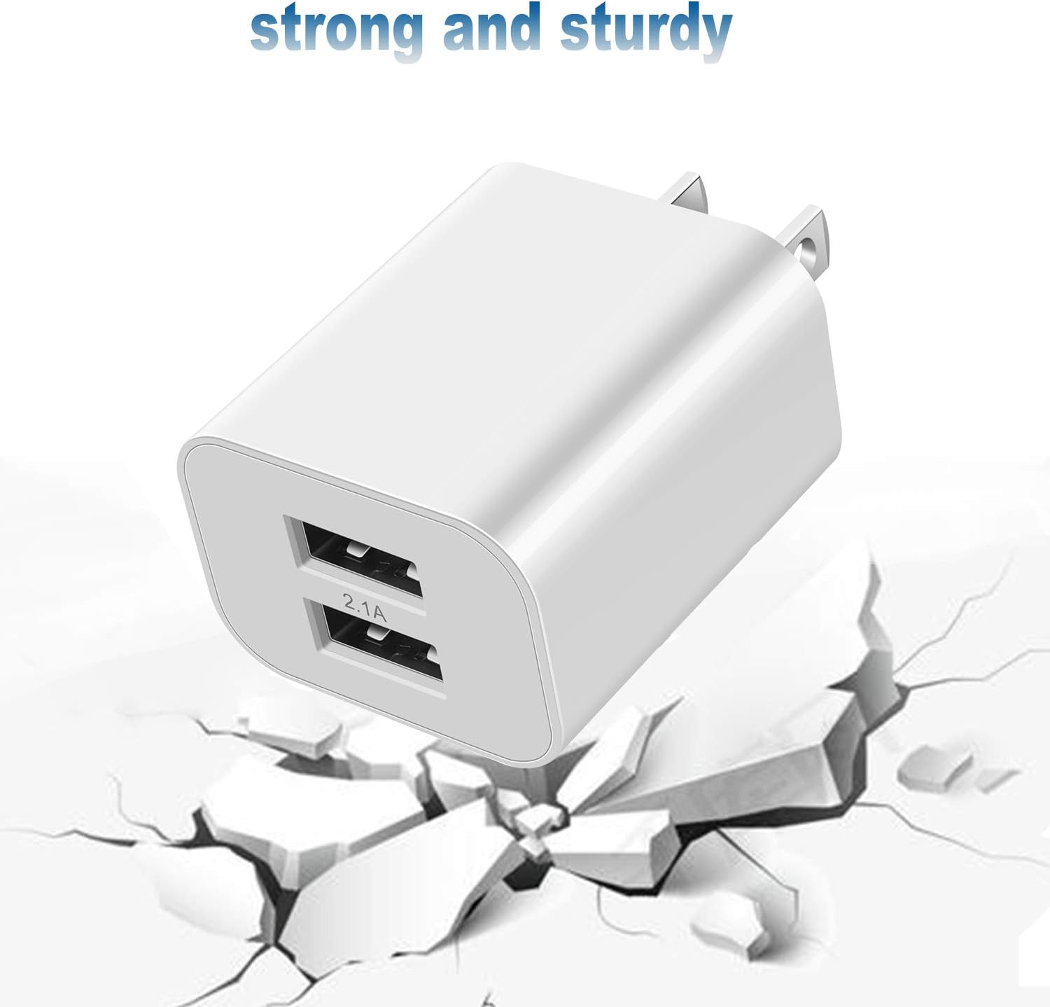 USB Wall Charger Plug 4 Pack 5V 2.1Amp Cube Dual Port Travel Power Charger Adapter for iPhone Xs/XS Max/XR/X/8/8 Plus/7/6S/6S Plus/6/SE/5S/5C iPad, Samsung Galaxy/S9/S8/S7/S6 LG and More: Home Audio & Theater