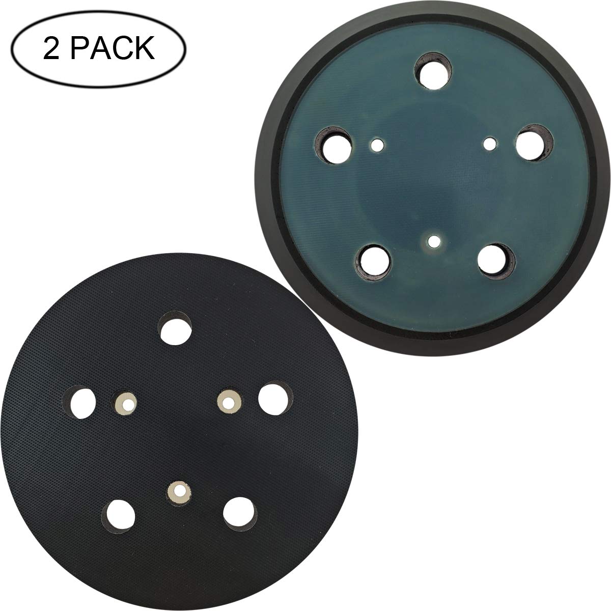 1 Tockrop 2 Pack 5Inch 5 Holes Hook and Loop Sander Pad Standard