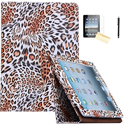 iPad Air Case, iPad Air 2 Case - JYtrend (R) Folio Stand Magnetic Smart Cover for Apple iPad Air(2013 Release)/Air 2(2014 Release) with Auto Wake/Sleep (Leopard)