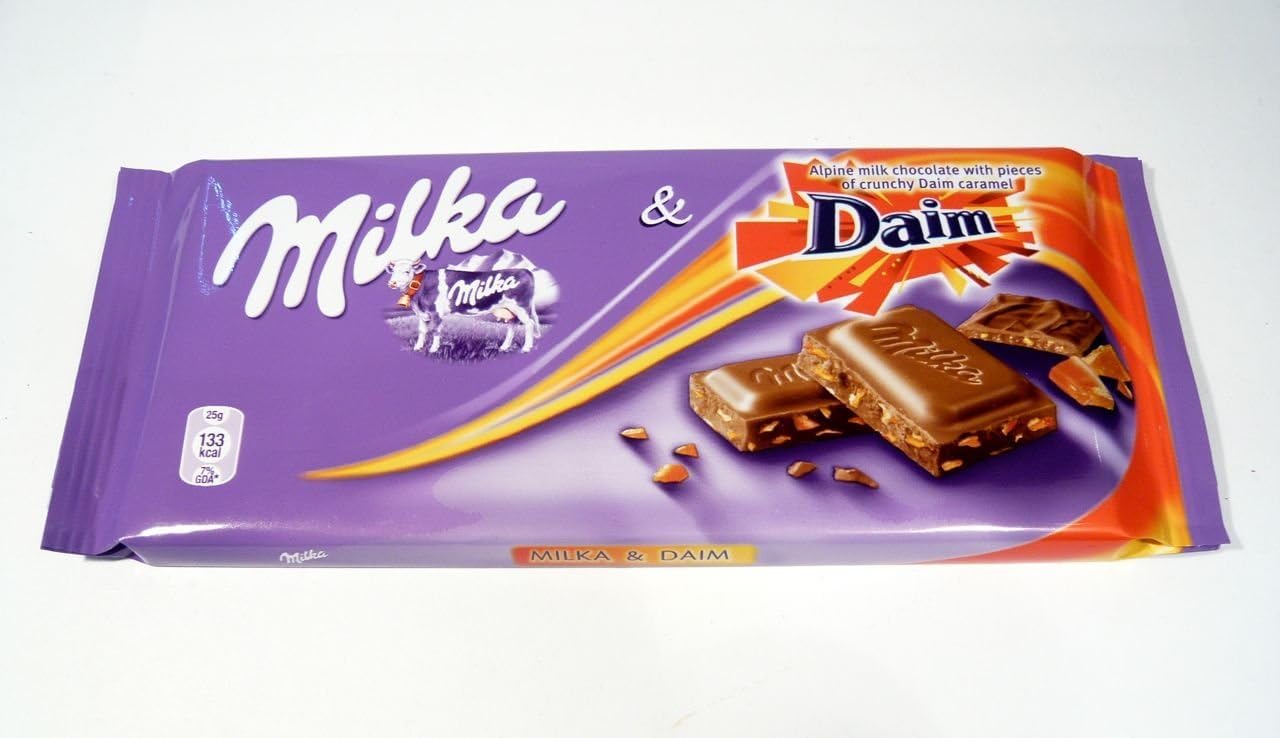 Milka with Daim 100g 100% Alpinemilk chocolate Bar