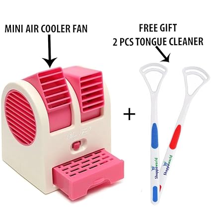 Shoppoworld Mini Fan & Portable Small Air Water Cooler USB + 2 PCS Tongue Cleaner are Absolutely Free