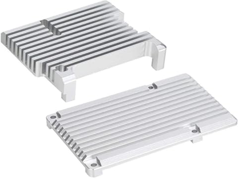 Dgtrhted Caja Protectora CNC de aleación de Aluminio del Caso del recinto sin Ventilador for Raspberry Pi 4B (Plata)