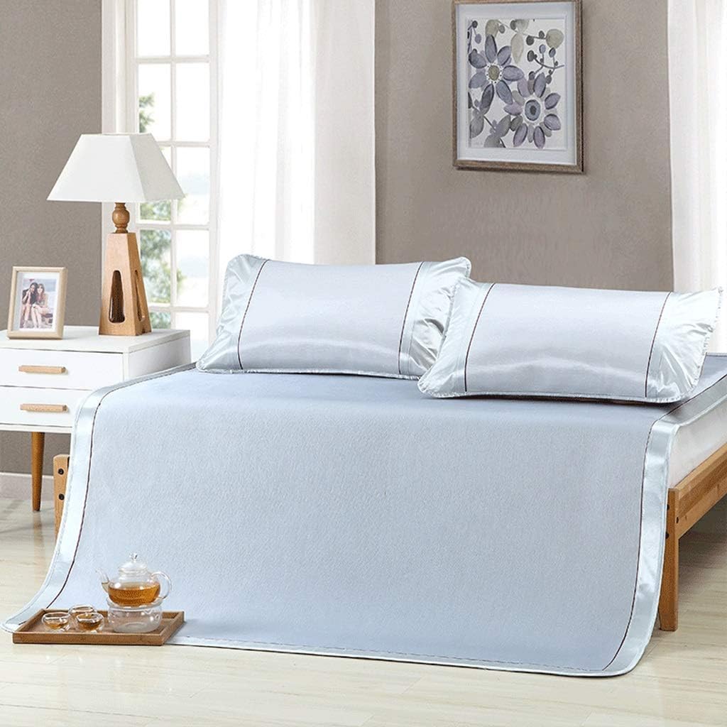 Liangliang Summer Ice Silk Mat, Bedding Polyester Fiber Three-piece Gray/Blue Two Sizes (Color : Gray, Size : 150 * 200cm)
