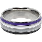 Strongest Link Asexual Pride Stainless Steel Comfort Fit 8 mm Ring