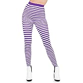 Sugar Sunday Nylon Striped Tights for Women Opaque Stripe Pantyhose Halloween Cosplay Hose