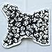 One Size Cloth Diaper Cover Snap with Double Gusset (Skulls)