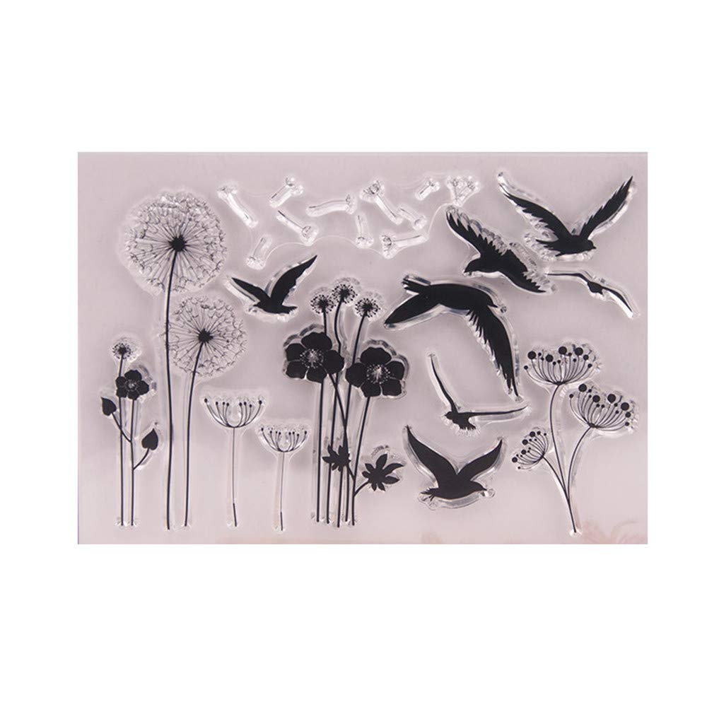 arriettycraft Dandelion Flying Bird sea Gull Stamp Rubber Clear Stamp/Seal Scrapbook/Photo Album Decorative Card Making Tools